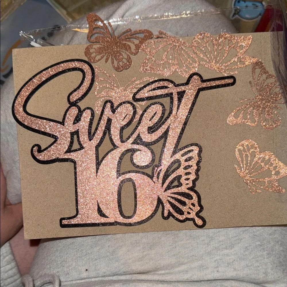 Sweet 16 Rose Gold Cake Topper